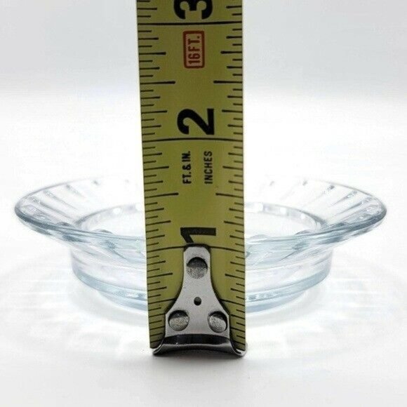 Vintage Harrah's Casino Ashtray Hotel Motel Embossed Logo Clear Glass 4.5" Round - Picture 6 of 6